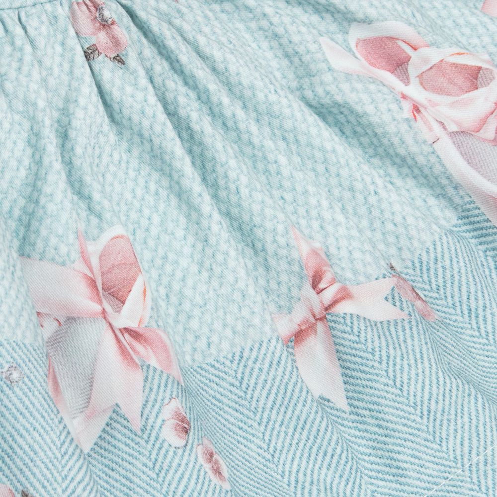 Lapin House-فستان بولي قطن وتول لون لون أخضر | Childrensalon Outlet