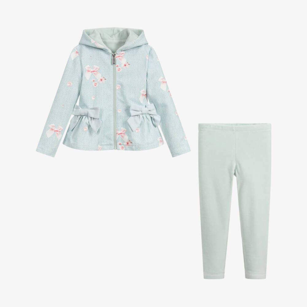 Lapin House-طقم ليغنغز قطن جيرسي لون أخضر و أزرق للبنات | Childrensalon Outlet