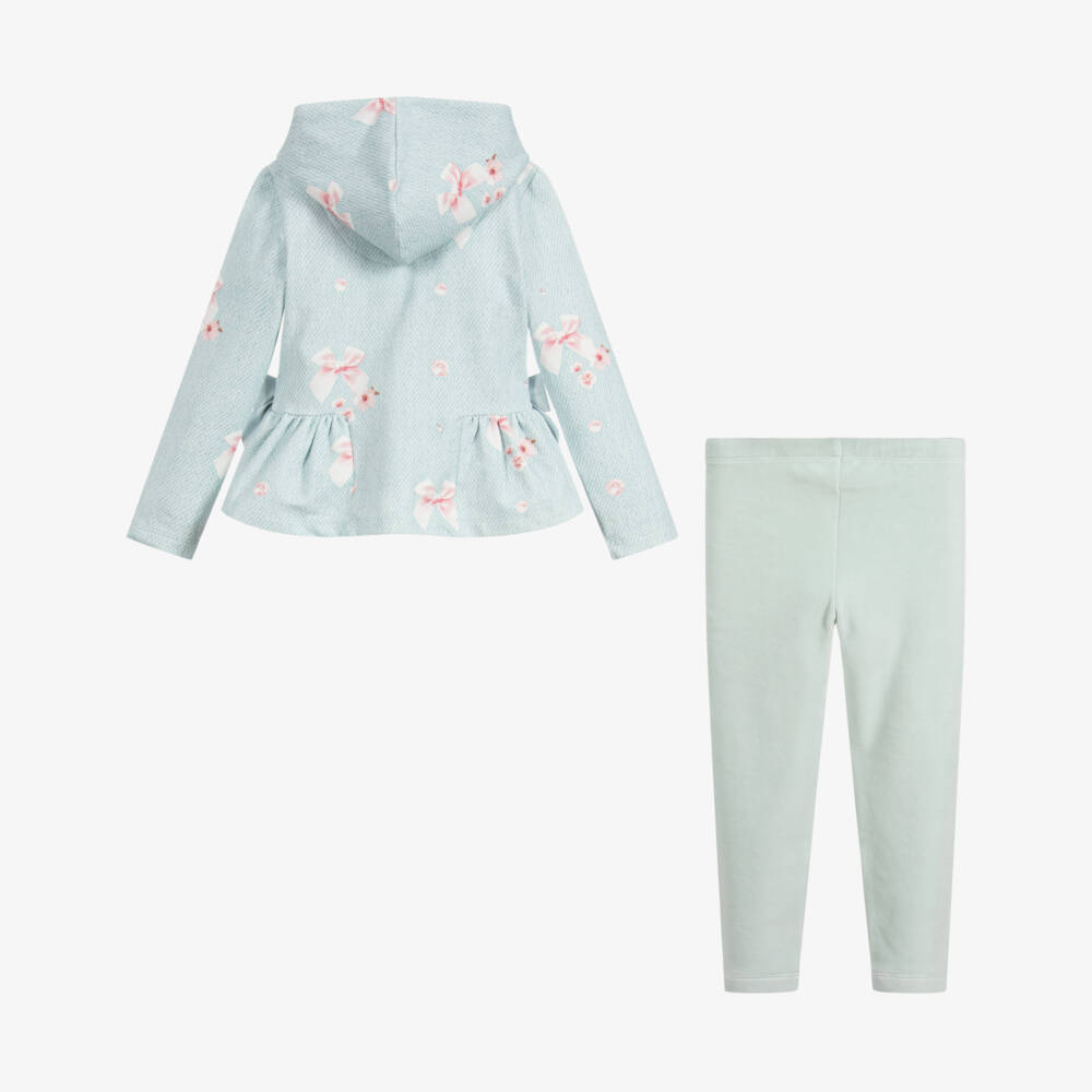 Lapin House-طقم ليغنغز قطن جيرسي لون أخضر و أزرق للبنات | Childrensalon Outlet