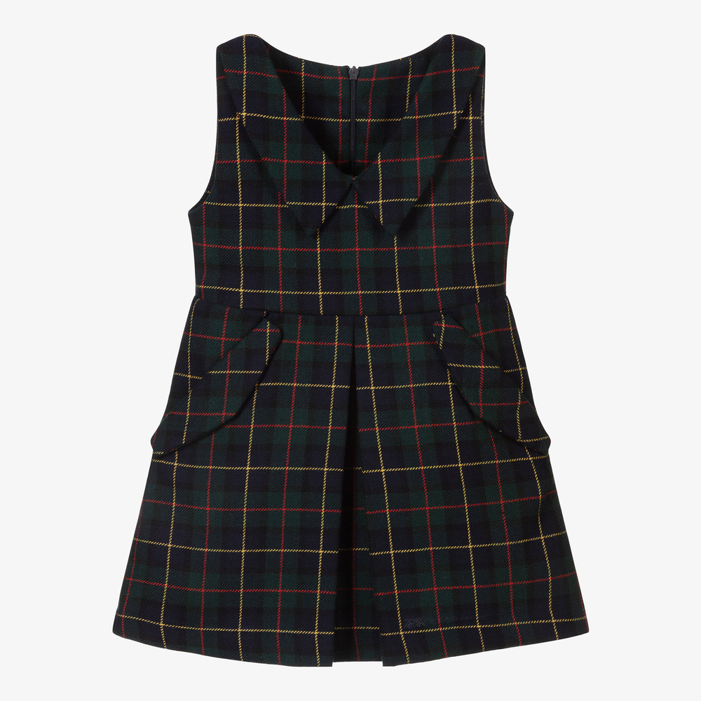 Lapin House - Green & Blue Tartan Wool Dress | Childrensalon