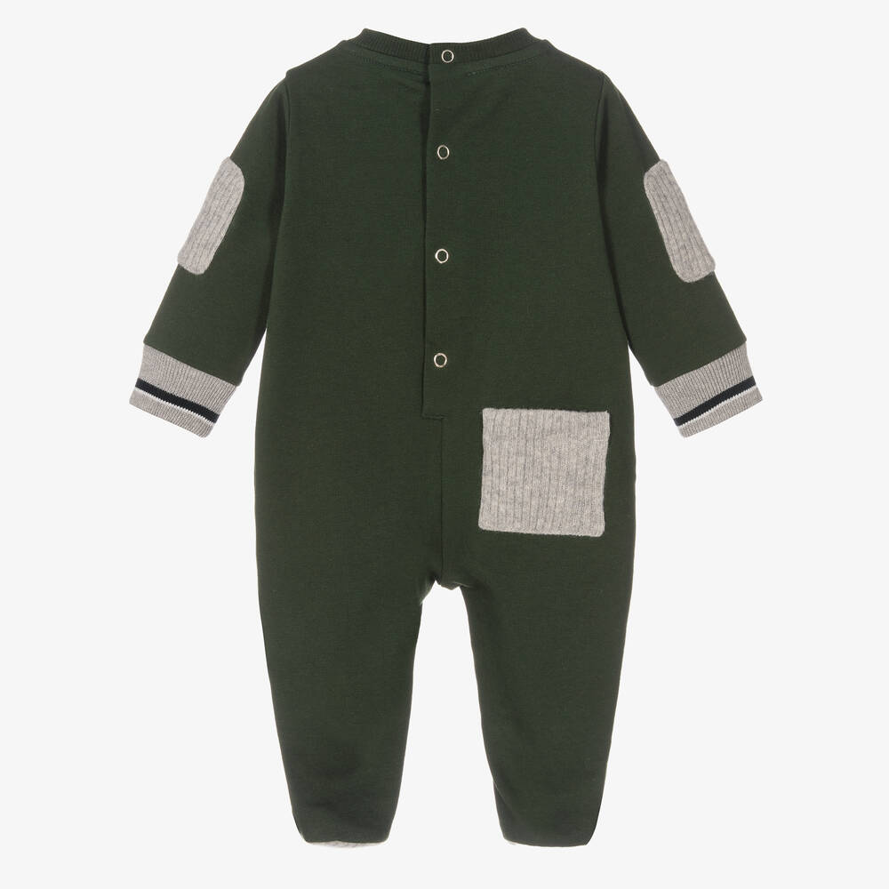 Lapin House-Green Cotton Bear Babygrow | Childrensalon Outlet