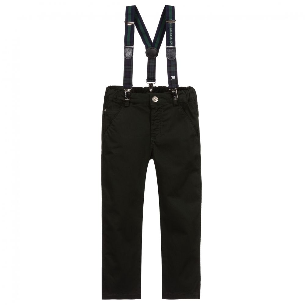Lapin House-Green Cotton Trousers & Braces | Childrensalon Outlet
