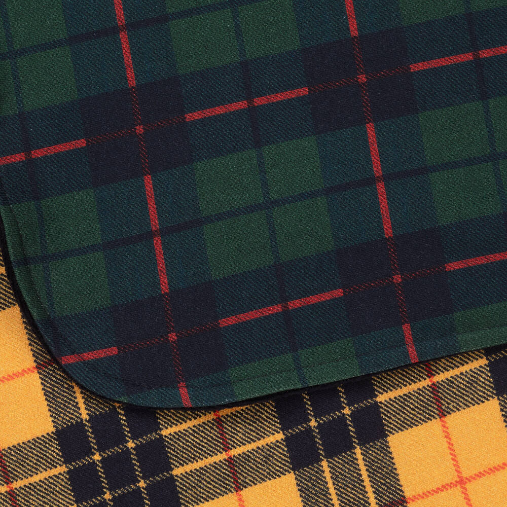 Lapin House-Green, Red & Yellow Tartan Blanket (80cm) | Childrensalon Outlet