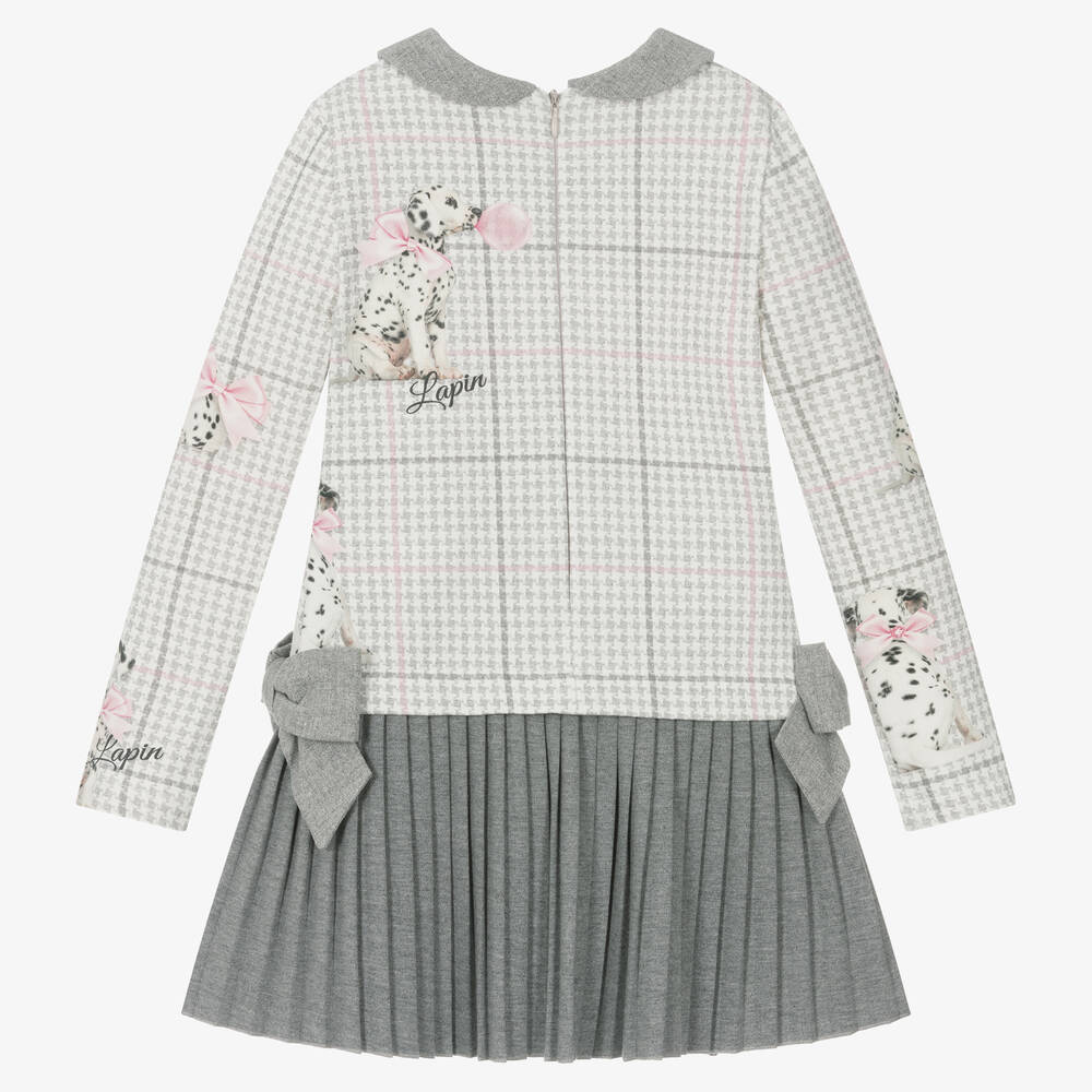 Lapin House-Grey Cotton Houndstooth Dalmatians Dress | Childrensalon Outlet