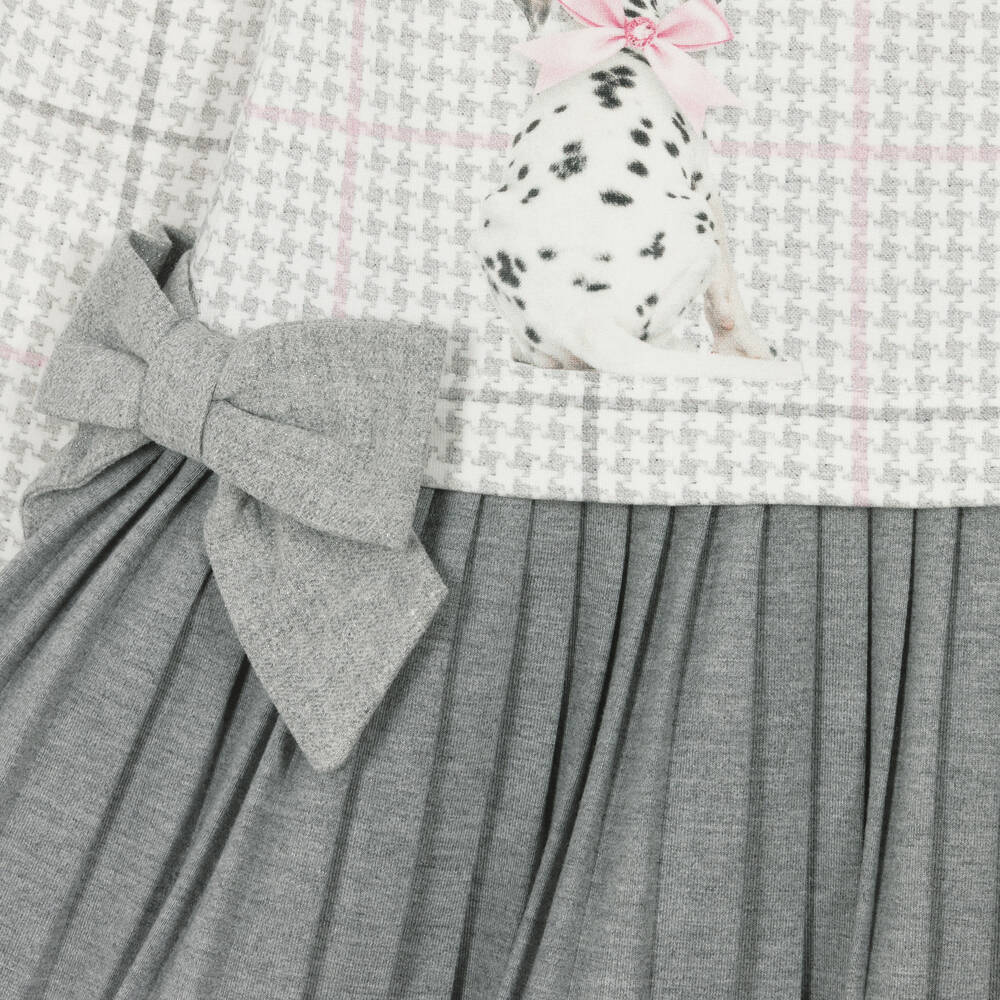 Lapin House-Grey Cotton Houndstooth Dalmatians Dress | Childrensalon Outlet