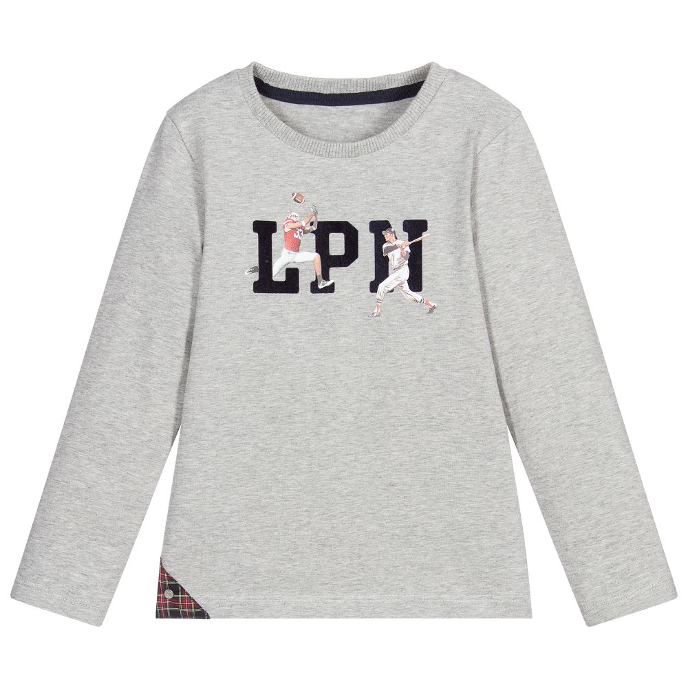 Lapin House - Grey Cotton Jersey Top | Childrensalon