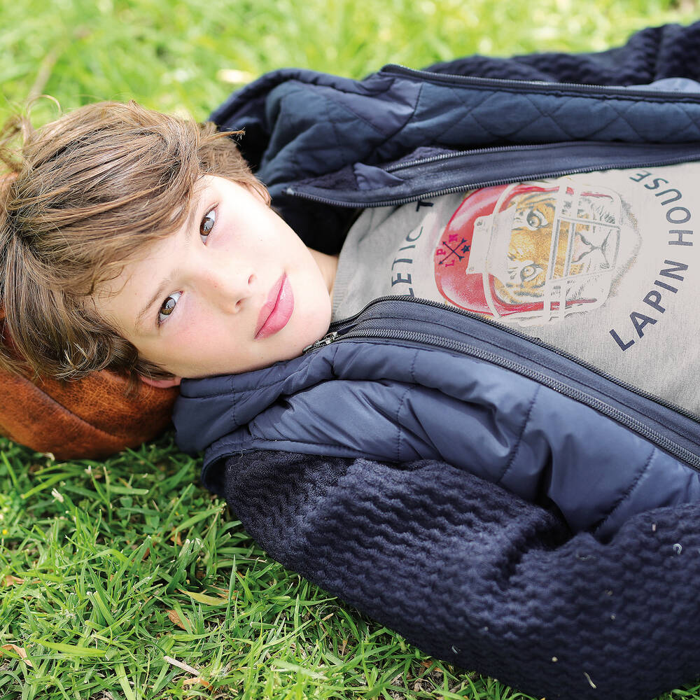 Lapin House-توب قطن جيرسي لون رمادي للأولاد | Childrensalon Outlet