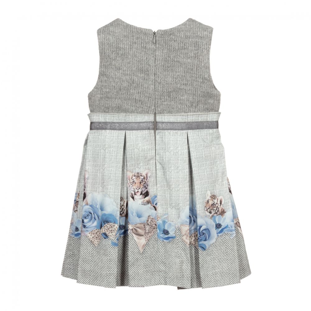 Lapin House-Grey Dress with Tiger Print | Childrensalon Outlet