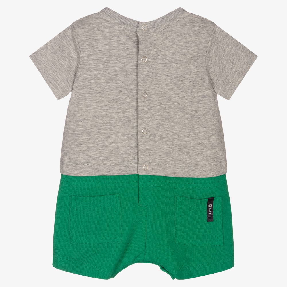 Lapin House-تبّان قطن جيرسي وبيكيه لون رمادي وأخضر للأطفال | Childrensalon Outlet