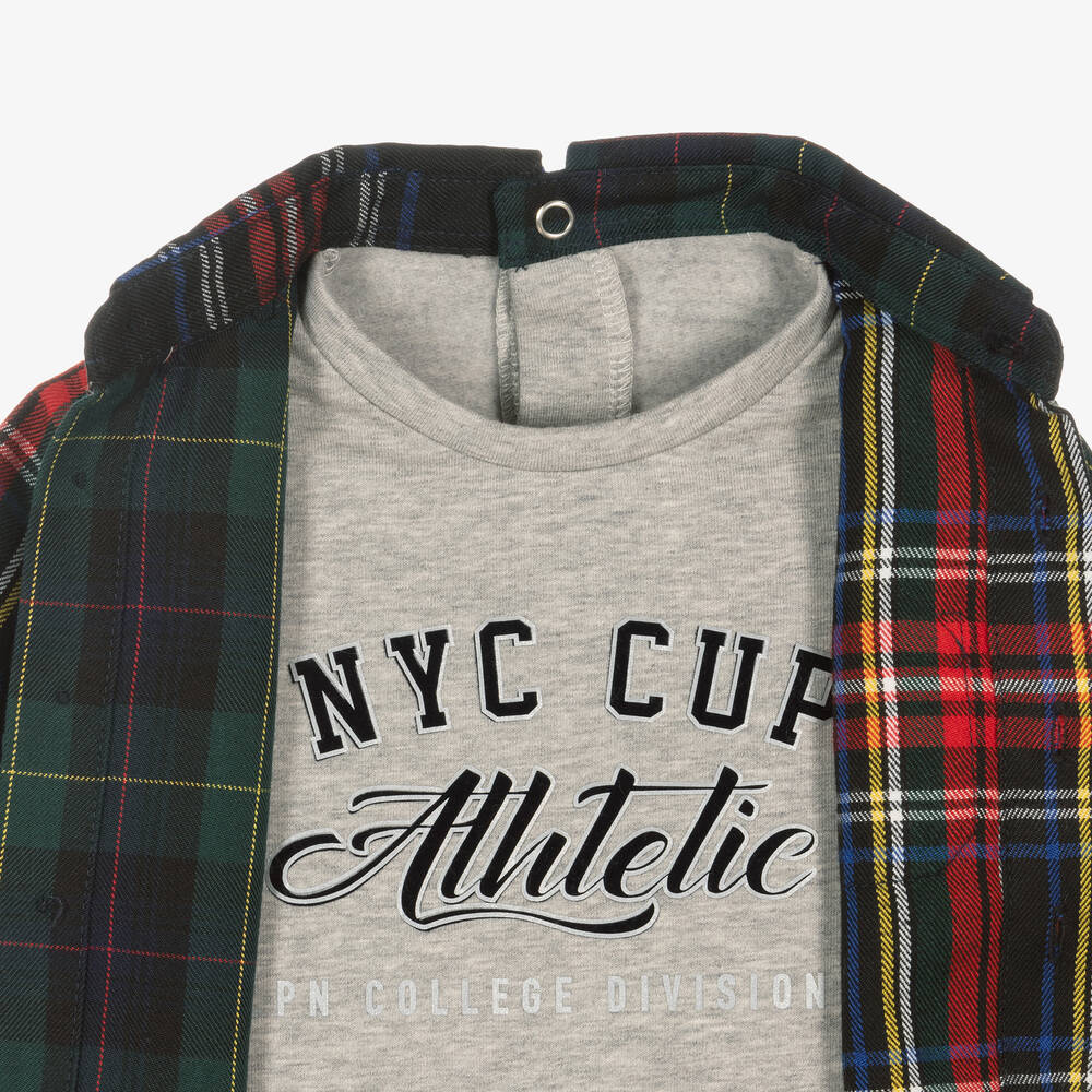 Lapin House-بيبي غرو قطن جيرسي لون أخضر ورمادي للمواليد | Childrensalon Outlet