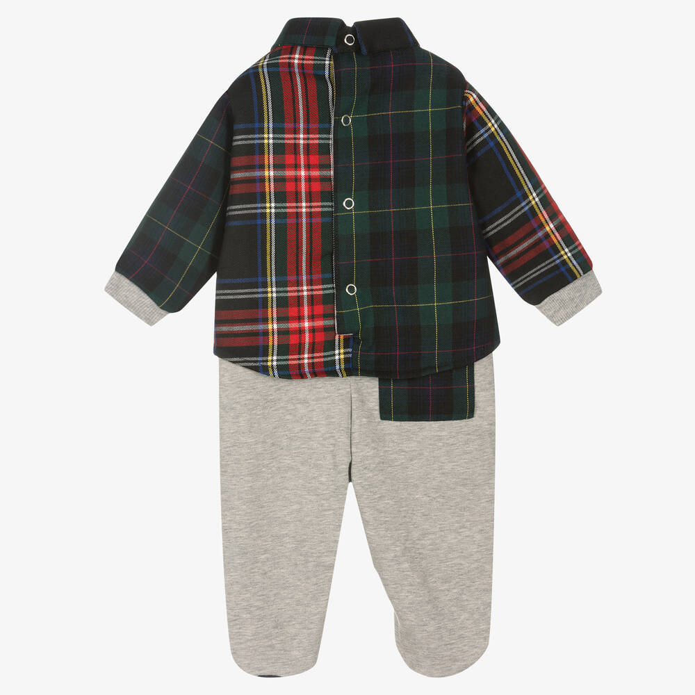 Lapin House-بيبي غرو قطن جيرسي لون أخضر ورمادي للمواليد | Childrensalon Outlet