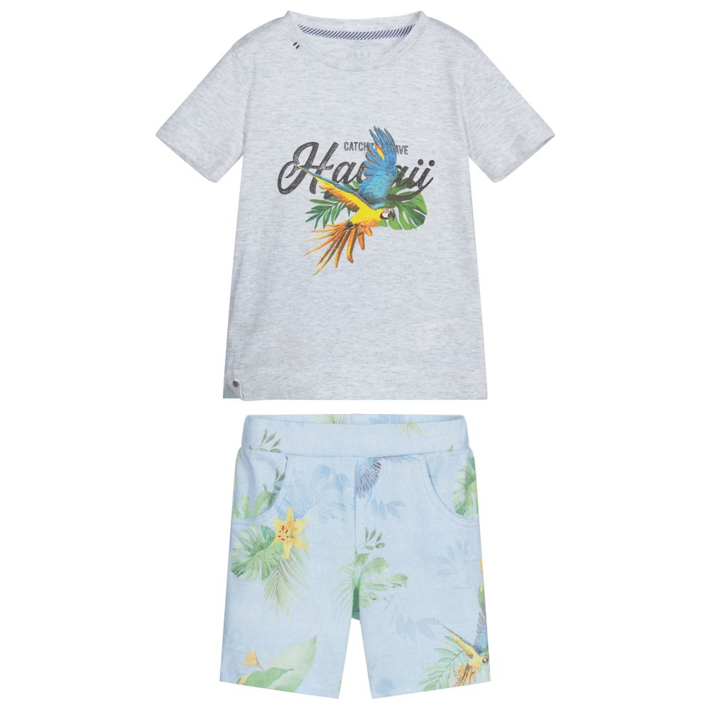 Lapin House-Grey Jersey Shorts Set | Childrensalon Outlet