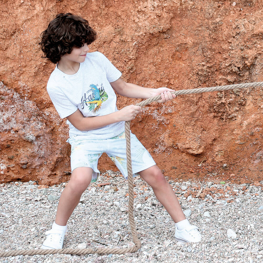 Lapin House-Grey Jersey Shorts Set | Childrensalon Outlet