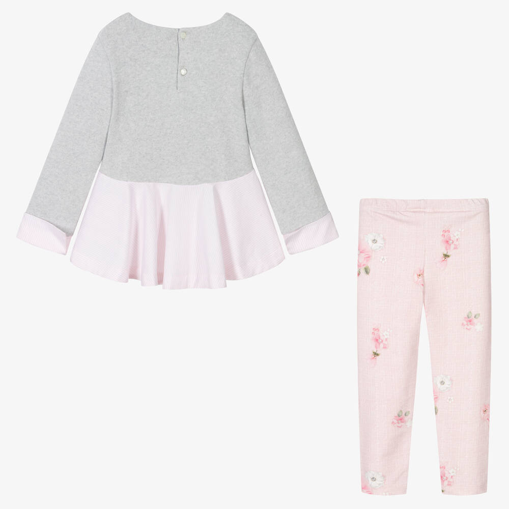 Lapin House-Grey & Pink Leggings Set | Childrensalon Outlet