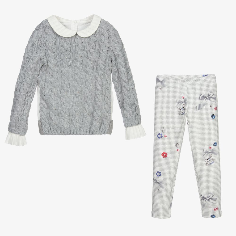 Lapin House-Grey Sweater & Leggings Set | Childrensalon Outlet