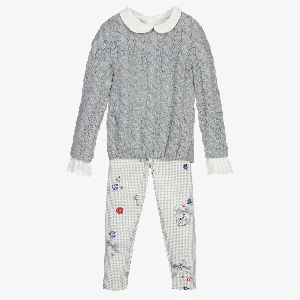 Lapin House - Ensemble pull et legging gris | Childrensalon