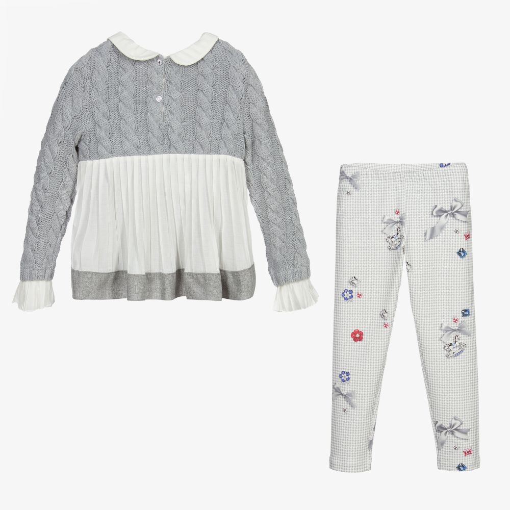 Lapin House-Grey Sweater & Leggings Set | Childrensalon Outlet
