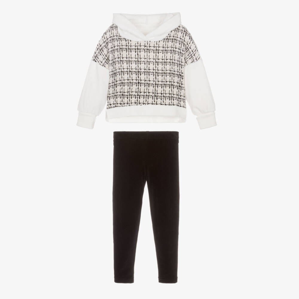 Lapin House-Ivory & Black Tweed Leggings Set | Childrensalon Outlet