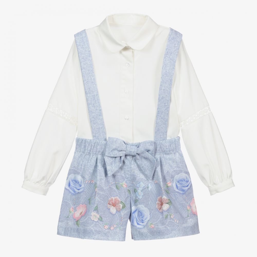 Lapin House - Ivory & Blue Shorts Set | Childrensalon
