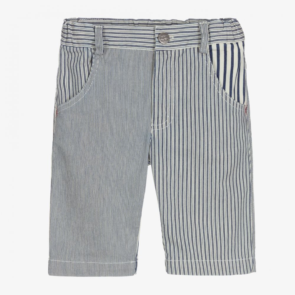 Lapin House - Ivory Blue Stripe Shorts | Childrensalon