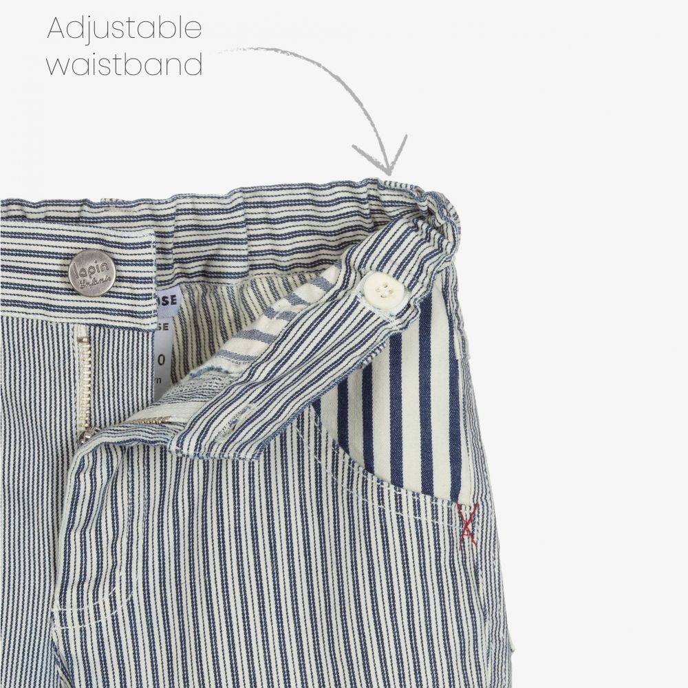 Lapin House-Ivory Blue Stripe Shorts | Childrensalon Outlet