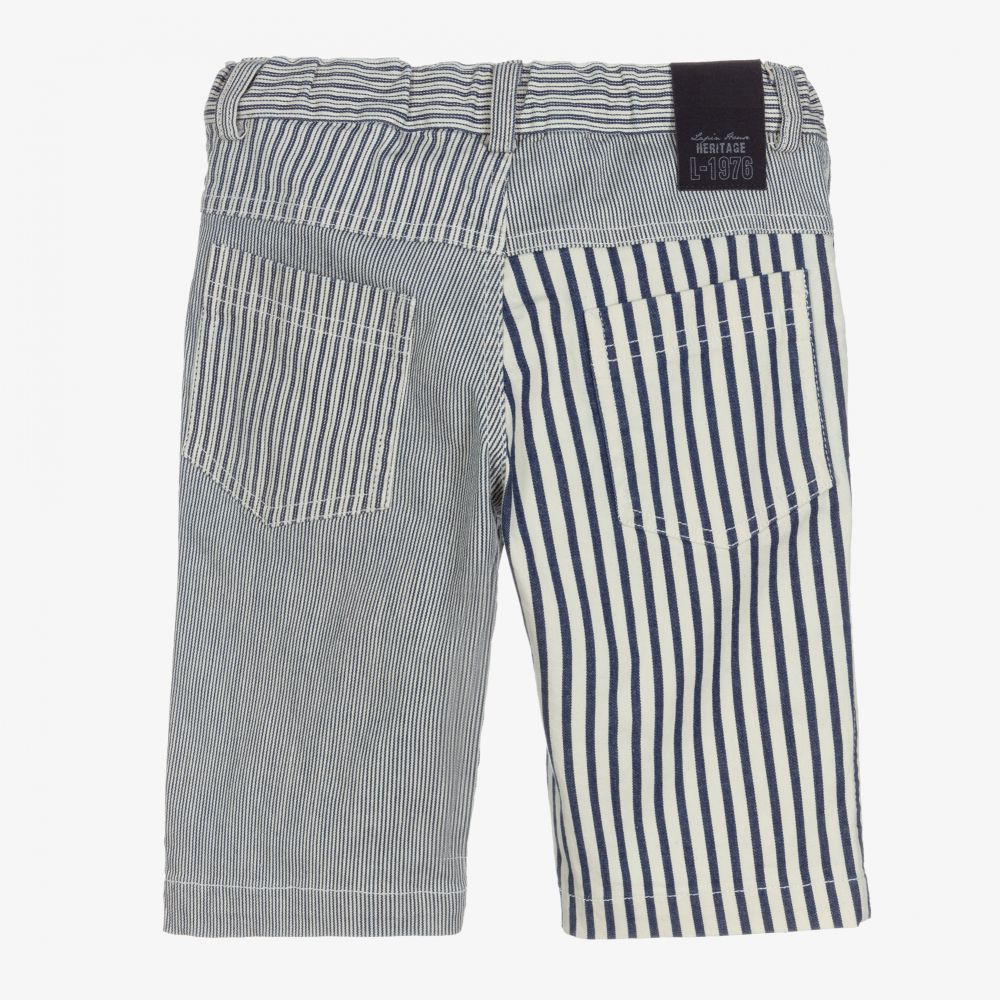 Lapin House-Ivory Blue Stripe Shorts | Childrensalon Outlet
