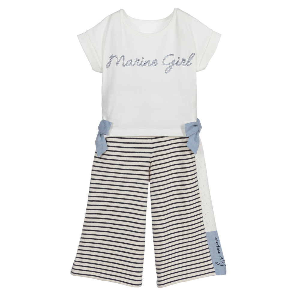 Lapin House - Ivory & Blue Trousers Outfit | Childrensalon