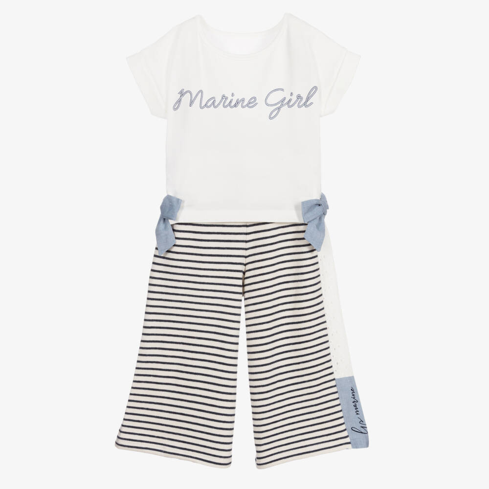 Lapin House-Ivory & Blue Trousers Outfit | Childrensalon Outlet