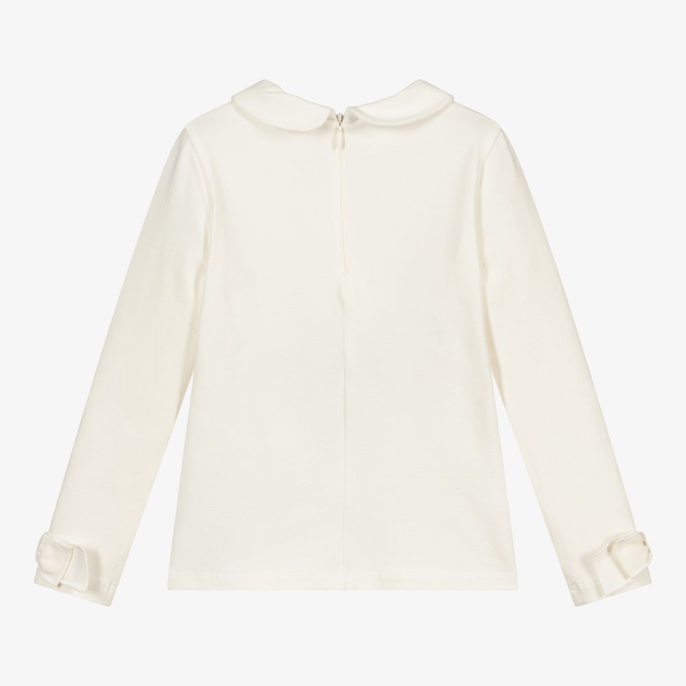 Lapin House-توب قطن جيرسي لون عاجي للبنات | Childrensalon Outlet