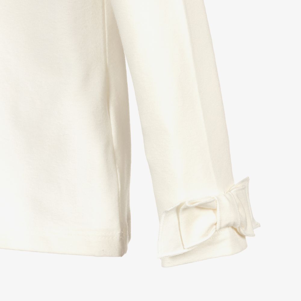 Lapin House-توب قطن جيرسي لون عاجي للبنات | Childrensalon Outlet