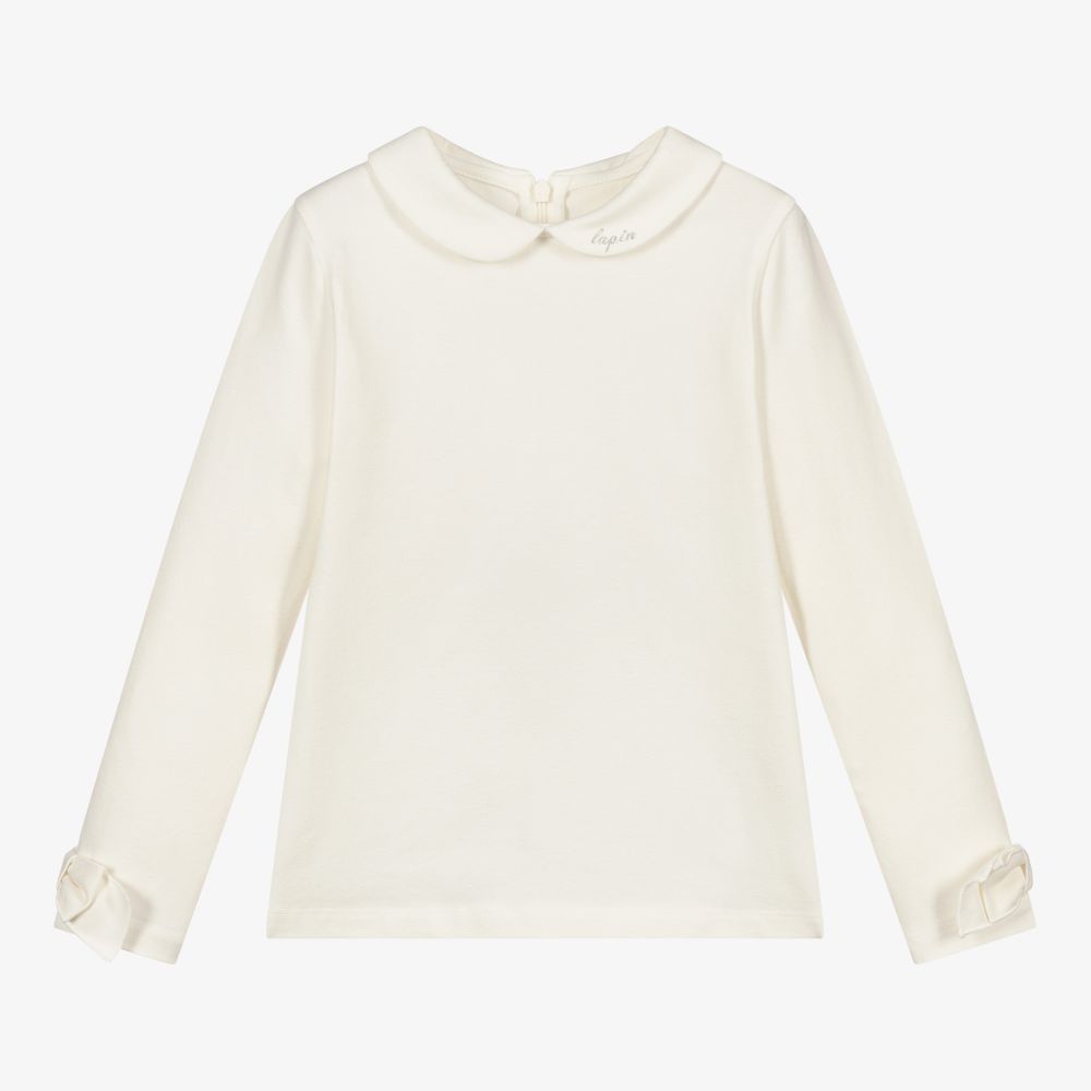 Lapin House - Ivory Cotton Jersey Top | Childrensalon