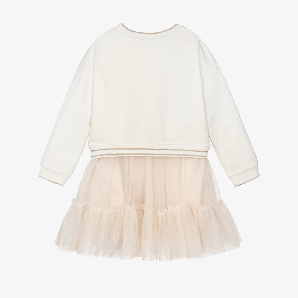 Lapin House-Ivory Ls Tulle Dress | Childrensalon Outlet
