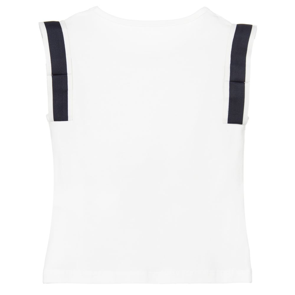 Lapin House-تيشيرت قطن جيرسي لون عاجي وكحلي للبنات | Childrensalon Outlet