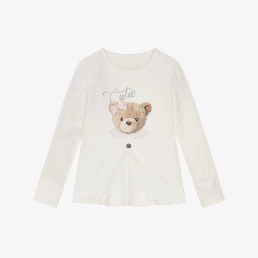 Lapin House-Ivory Teddy Ls Top | Childrensalon Outlet