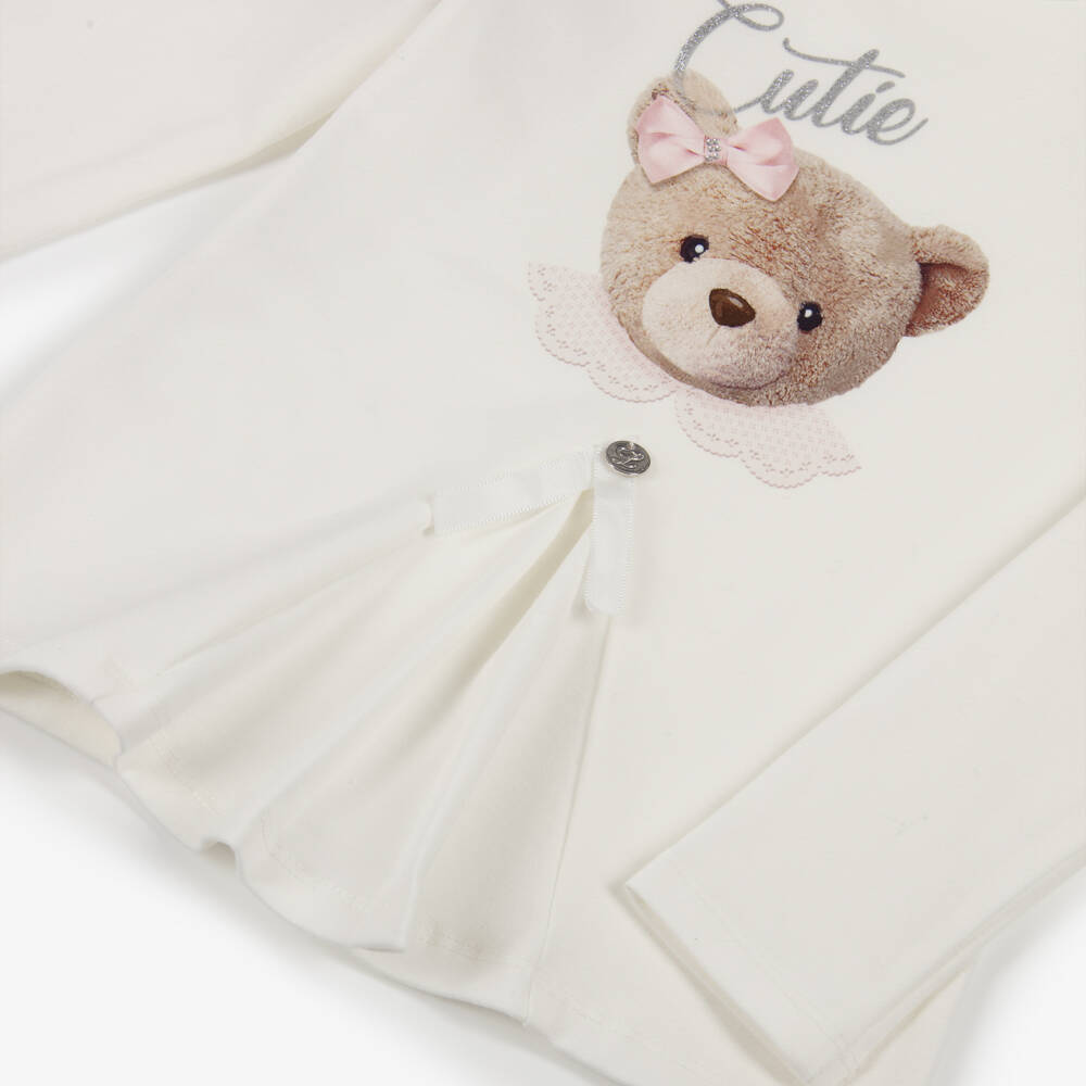 Lapin House-Ivory Teddy Ls Top | Childrensalon Outlet