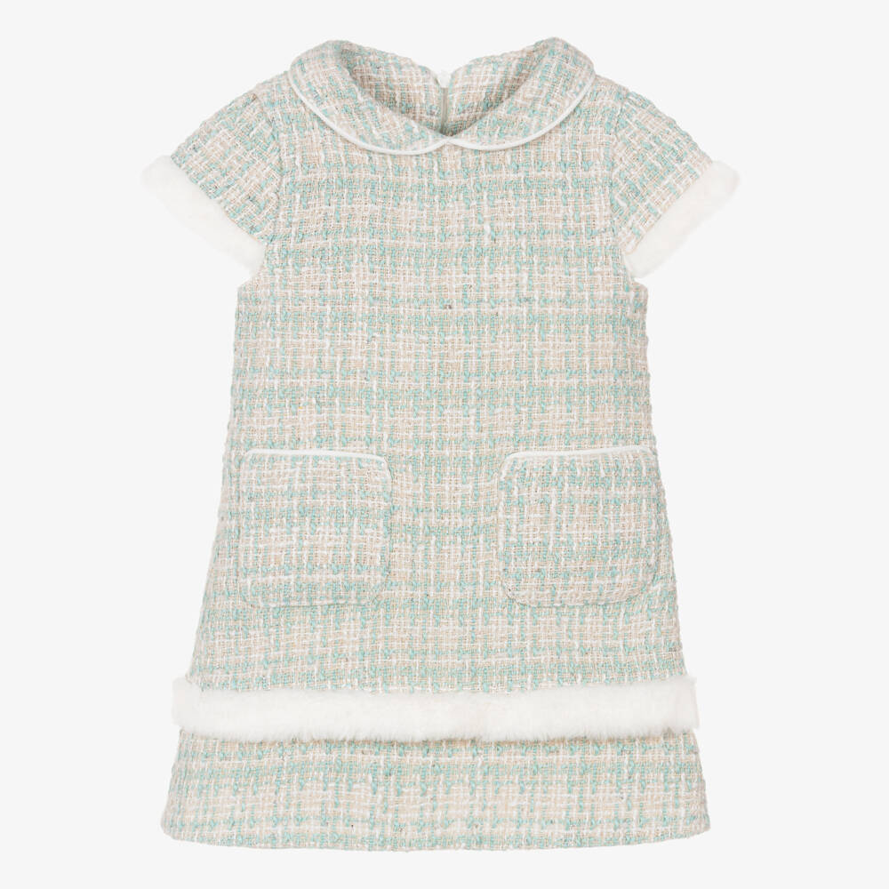 Lapin House-Mint Green Tweed Ss Dress | Childrensalon Outlet