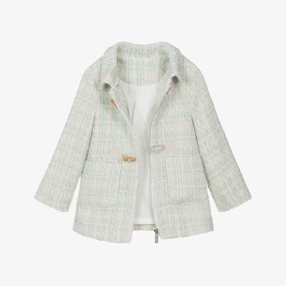 Lapin House-Mint Tweed Coat | Childrensalon Outlet