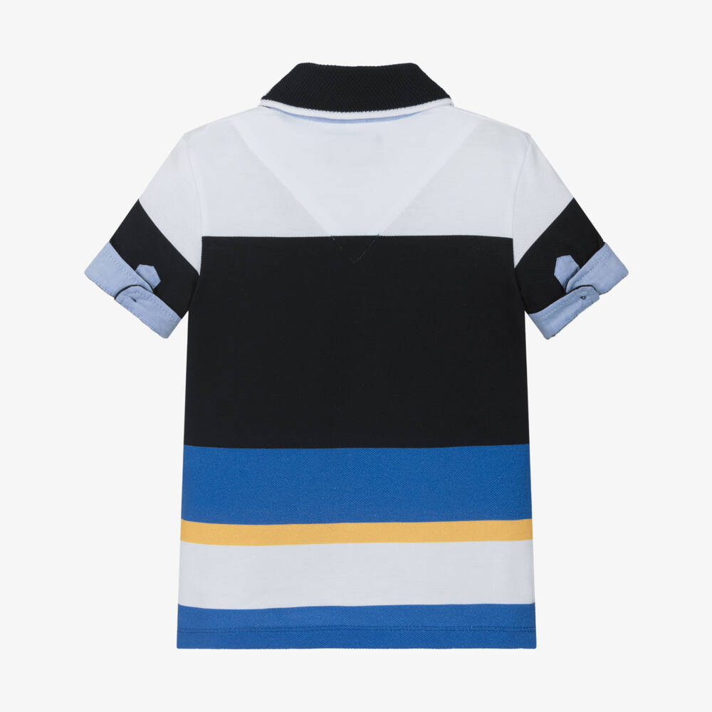 Lapin House-Nautical Blue Boys Polo Stripes | Childrensalon Outlet