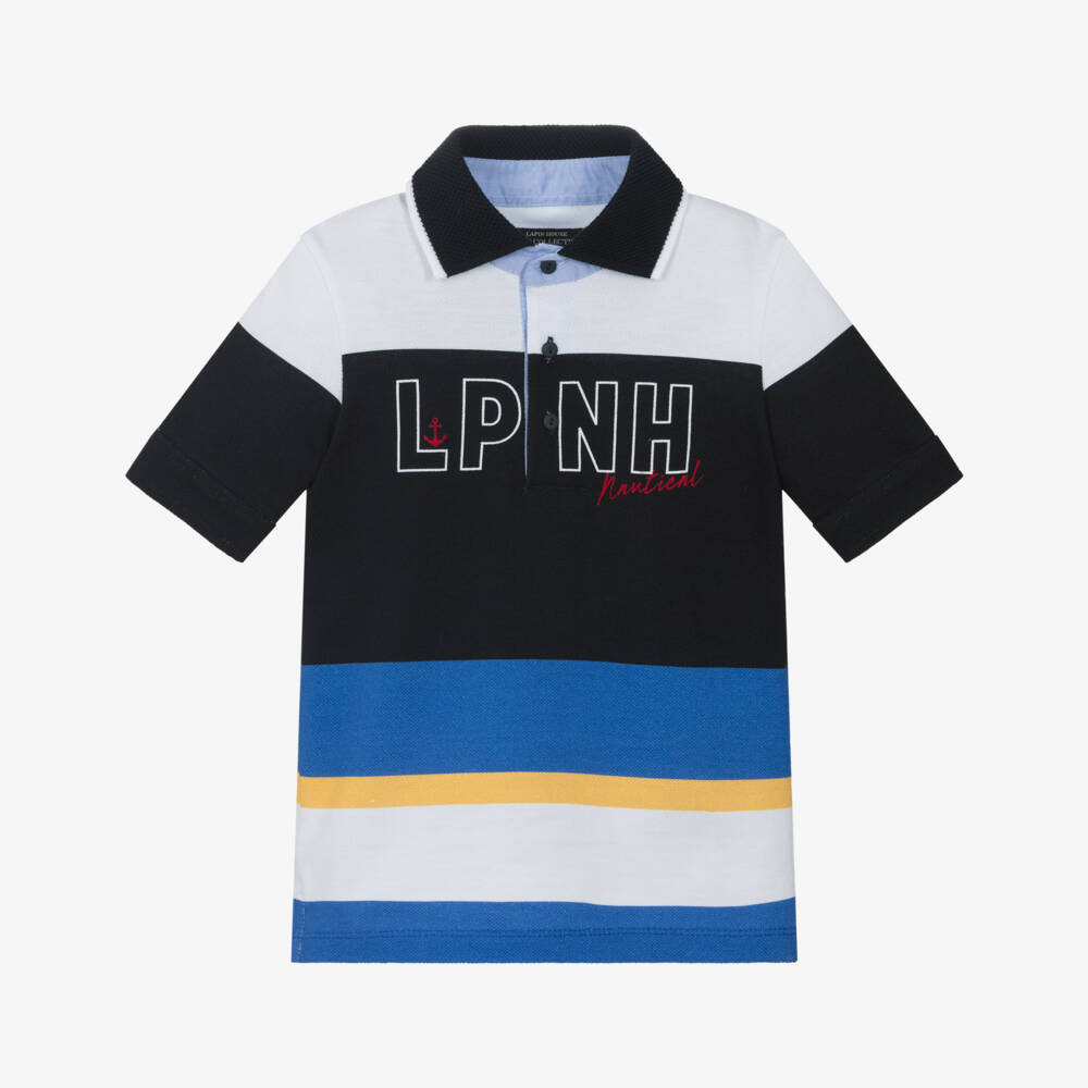 Lapin House-Nautical Blue Boys Polo Stripes | Childrensalon Outlet