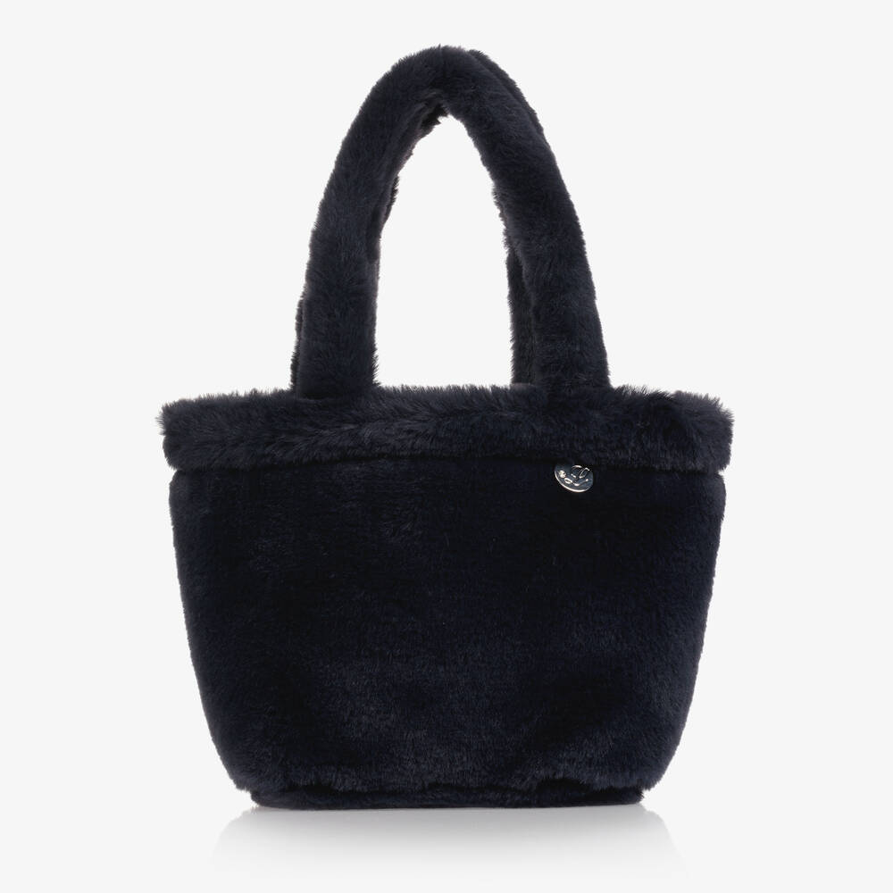 Lapin House - Navyblaue Plüschhandtasche (23 cm) | Childrensalon