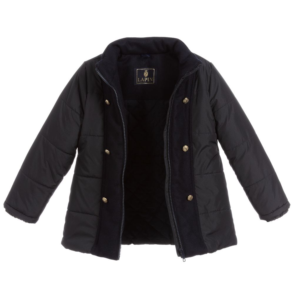 Lapin House-Navy Blue Puffer Coat | Childrensalon Outlet