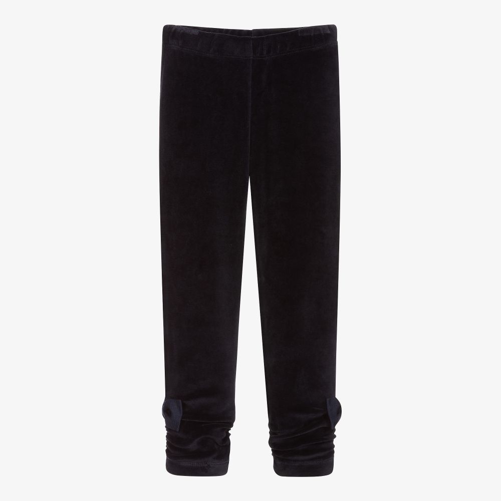 Lapin House - Legging bleu marine en velours | Childrensalon