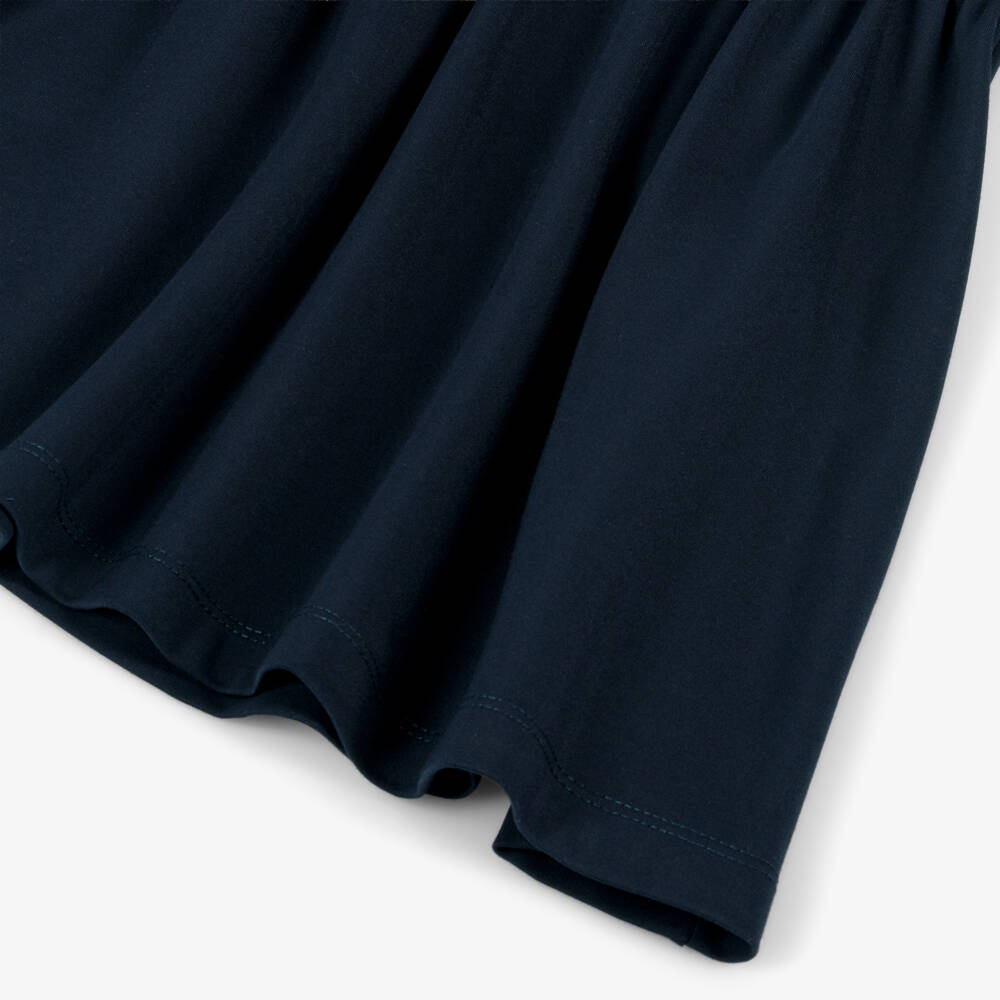Lapin House-Navy Flower Ls Dress | Childrensalon Outlet
