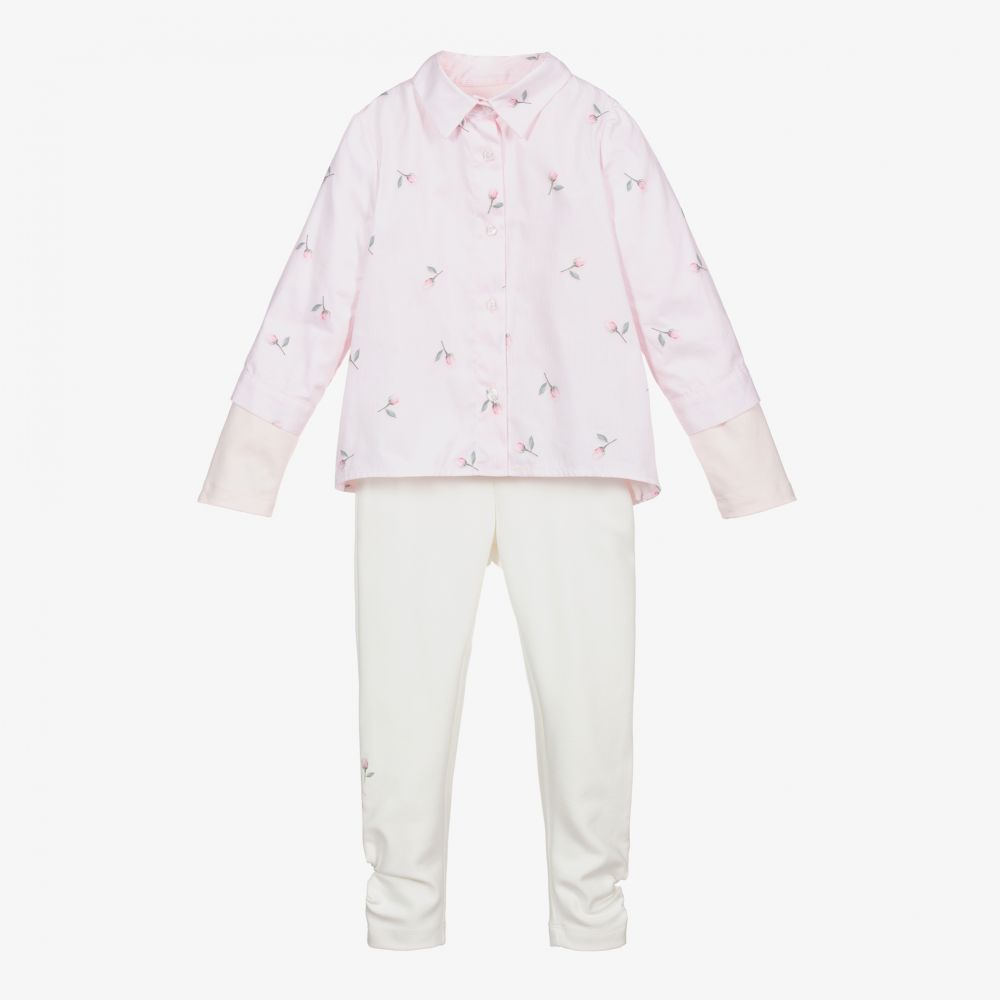 Lapin House - Ensemble legging rose pâle et ivoire | Childrensalon