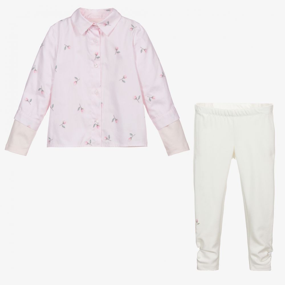 Lapin House-Бледно-розовая рубашка и кремовые легинсы | Childrensalon Outlet