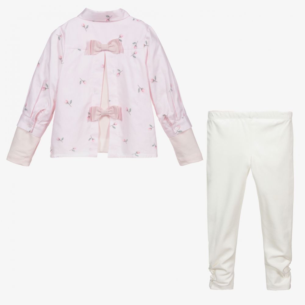 Lapin House-Бледно-розовая рубашка и кремовые легинсы | Childrensalon Outlet