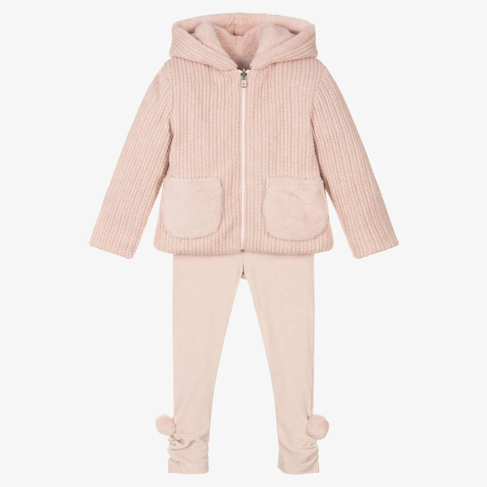 Lapin House - Ensemble legging rose pâle maille | Childrensalon