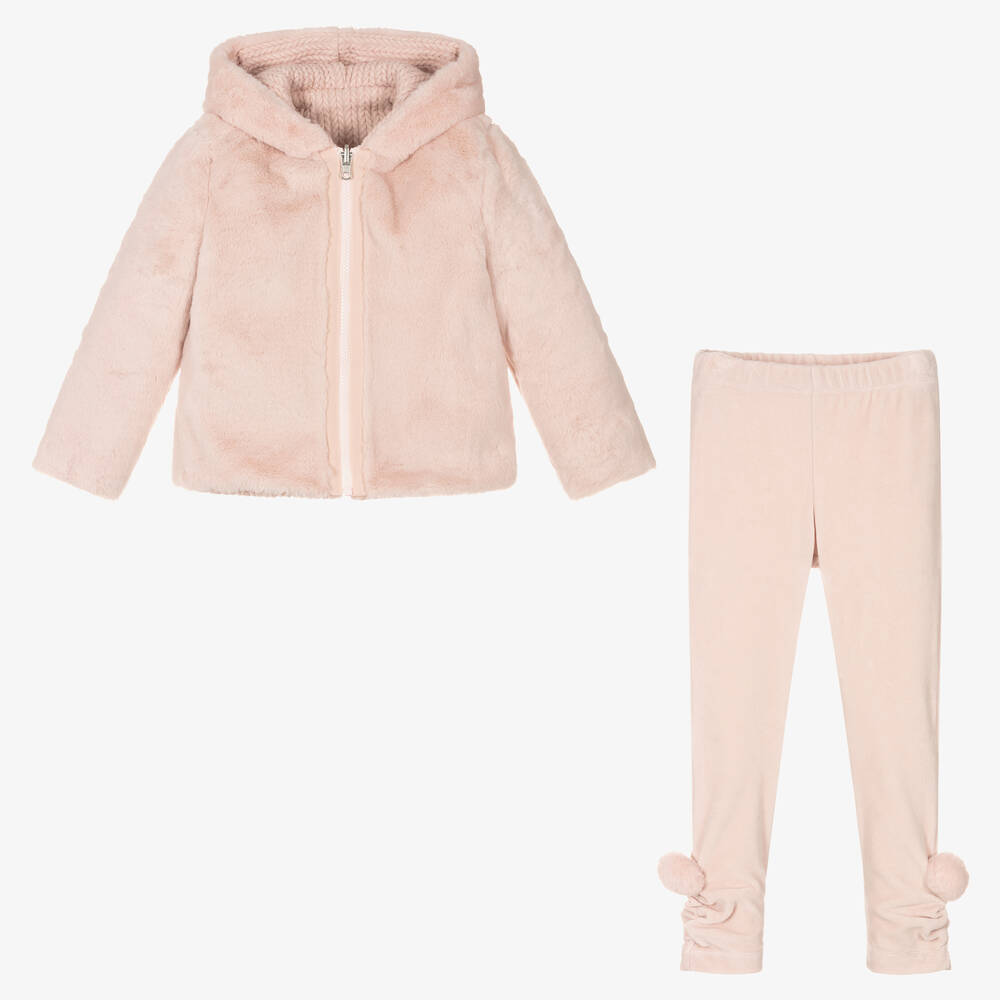 Lapin House-Розовый трикотажный топ и легинсы | Childrensalon Outlet