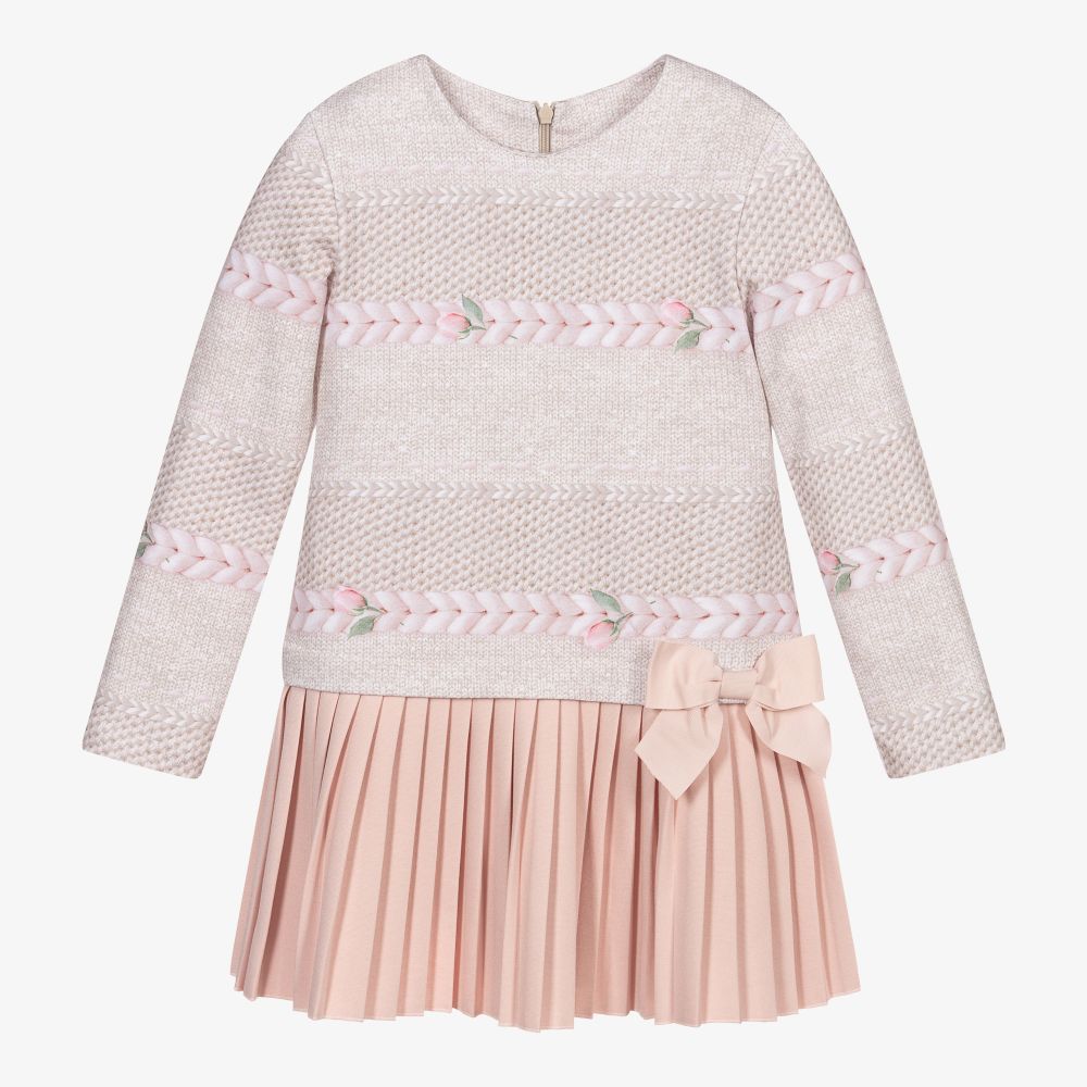 Lapin House - Pink & Beige Jersey Dress | Childrensalon