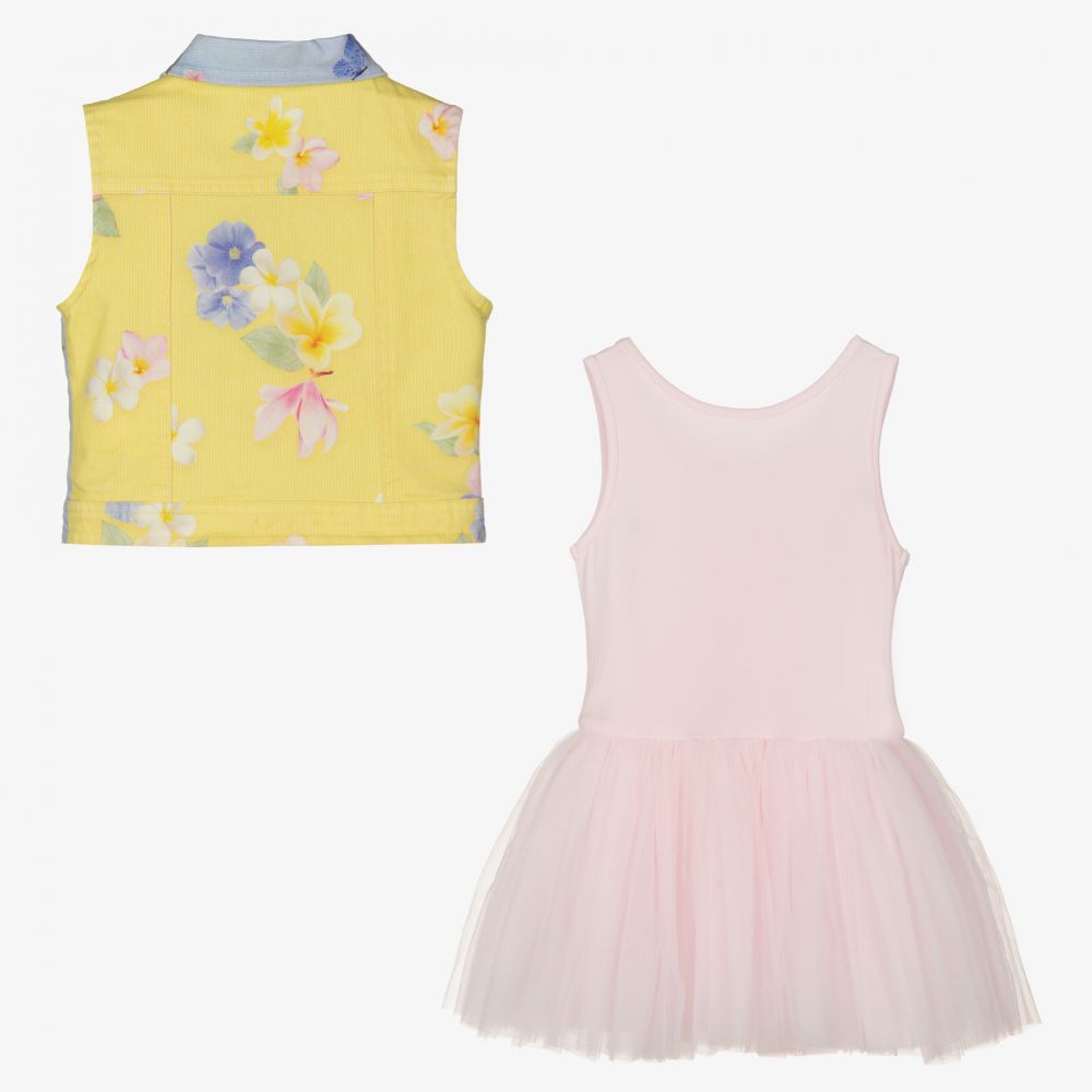 Lapin House-Pink & Blue Cotton Dress Set | Childrensalon Outlet